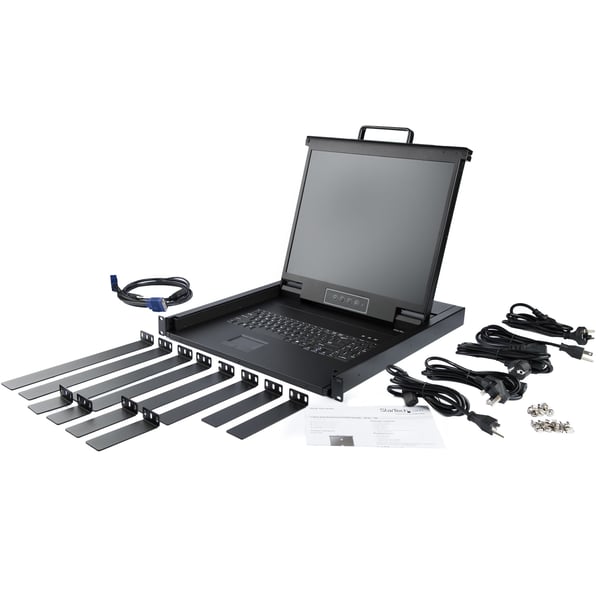 StarTech.com RKCONS1901 rack-konsol 48,3 cm (19") 1280 x 1024 pixel Stål Sort 1U