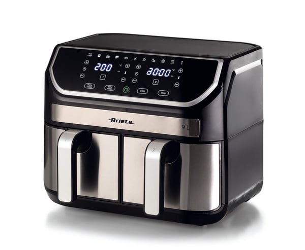 Ariete 4625/00 Dobbelt 9 L Enkeltstående 2100 W Varmluftsteger Sort, Rustfrit stål Ariete 4625/00 Dobbelt 9 L Enkeltstående 2100 W Varmluftsteger Sort, Rustfrit stål