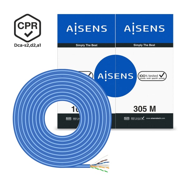 AISENS A135-0663 netværkskabel Blå 305 m Cat6 U/UTP (UTP) Rund