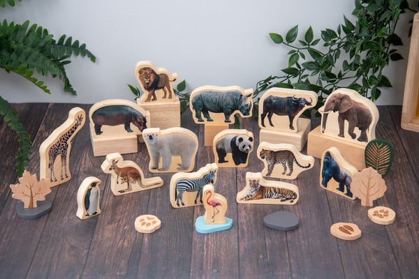 Tickit Wooden Wild Animal Blocks