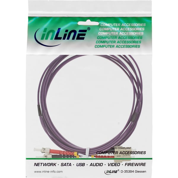 InLine 82525P InfiniBand och fiberoptisk kabel 25 m 2x SC 2x ST Lila