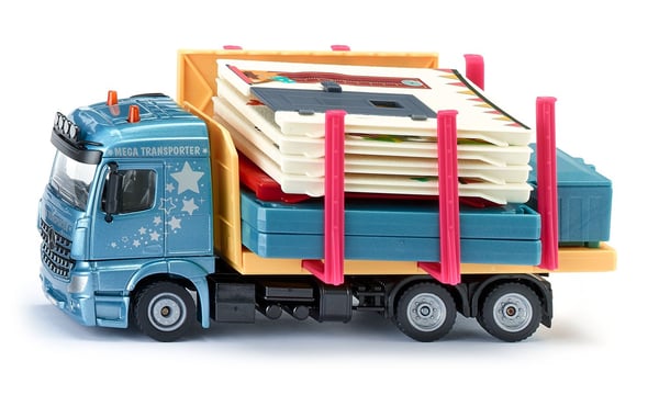 Siku Prefab house transporter Tung lastbilsmodell Förmonterad 1:50