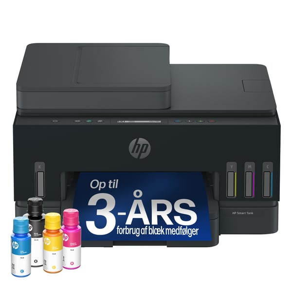 HP Smart Tank 7315 Wireless All-in-One Farve Printer, Up to 2 Years of ink included; Two-sided printing; Copier, Scanner