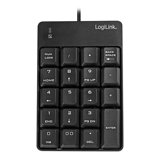 LogiLink ID0184 numeriskt tangentbord Bärbar dator Svart