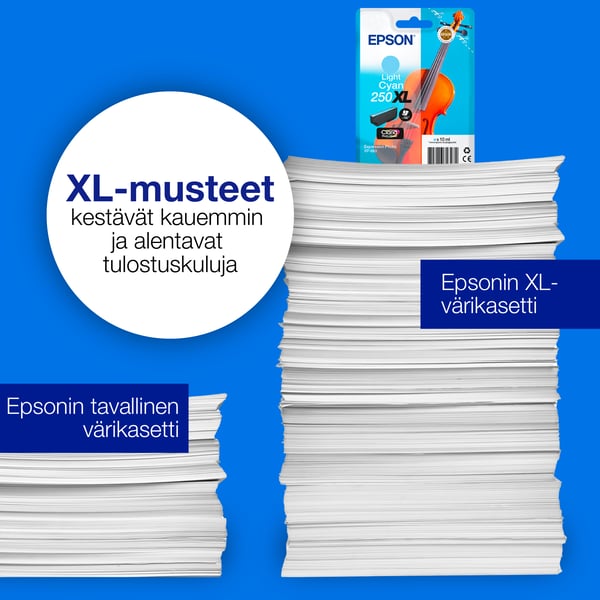 Epson Yksittäispakkaus, vaalea syaani 250 Viulu Claria Photo HD -muste