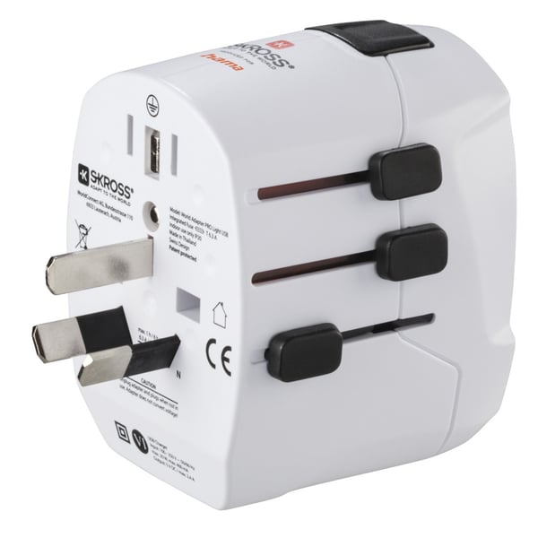 Hama World Travel Pro Light USB pistorasia-adapteri Universaali Valkoinen