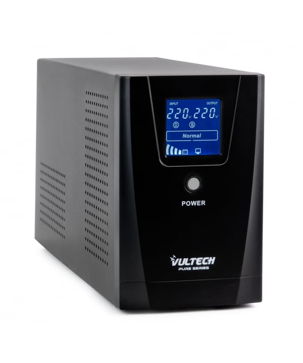 Vultech UPS1500VA-PURE UPS-enhed Interaktivt indgangsstik 1,5 kVA 1200 W 3 AC stikkontakt(er)