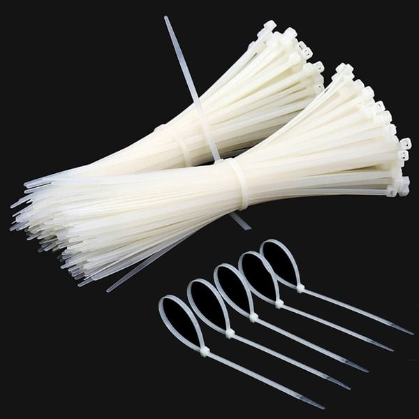 Techly 370 x 3.6mm kabelsamler Nylon Hvid 100 stk