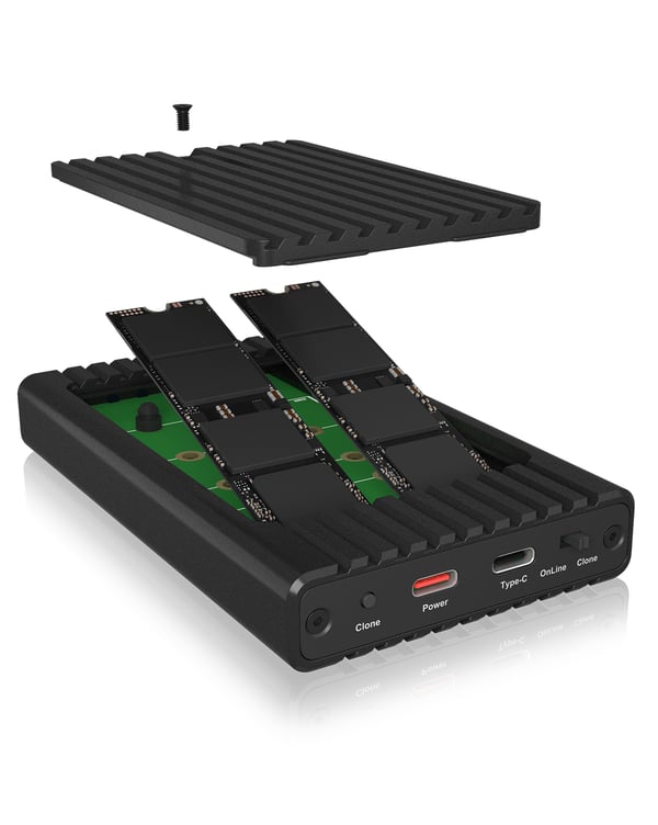 ICY BOX IB-2817MCL-C31 SSD kabinet Sort M.2 USB-drevet