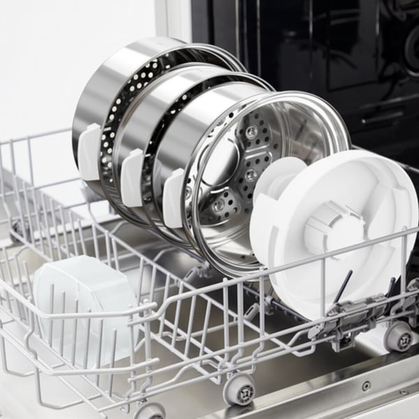 Tefal Convenient Series Deluxe VC502D höyrykeitin 3 kori(a) Pöytämalli 900 W Ruostumaton teräs, Valkoinen