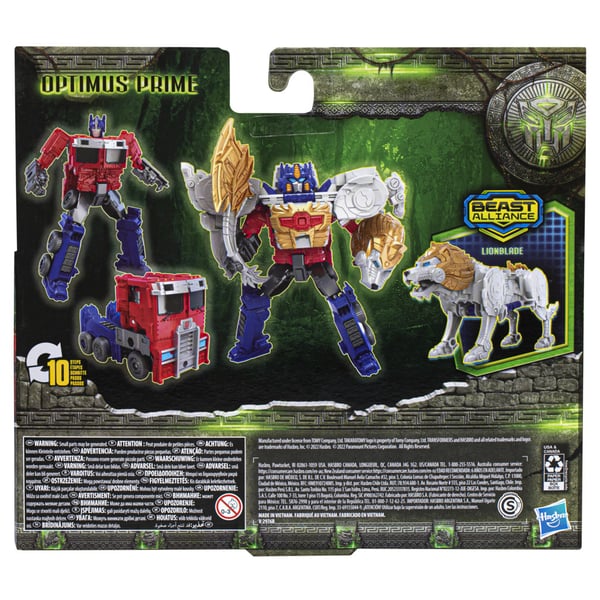 Transformers : Rise of the Beasts, Beast Alliance, Beast Combiners-2-pack med Optimus Prime och Lionblade