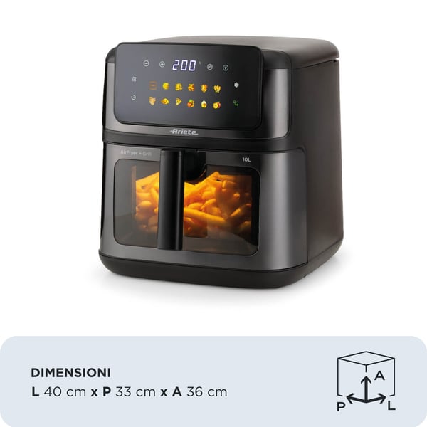 Ariete 00C464211AR0 frituregryde Enkelt 10 L Enkeltstående 2100 W Varmluftsteger Sort