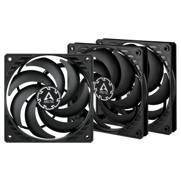 ARCTIC P12 Slim PWM PST Datorväska Fan 12 cm Svart 3 styck