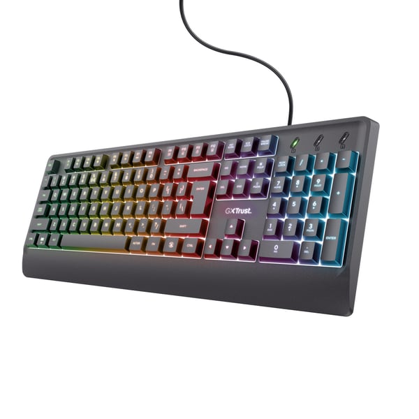 Trust GXT 792 QUADROX näppäimistö Sisältää hiiren Pelaaminen USB ranska Musta