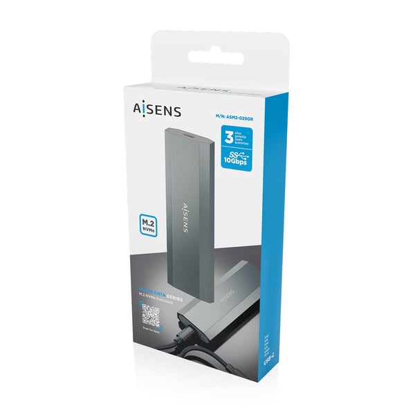 AISENS ASM2-029GR Hölje för lagringsenheter SSD-inkapsling Grå M.2