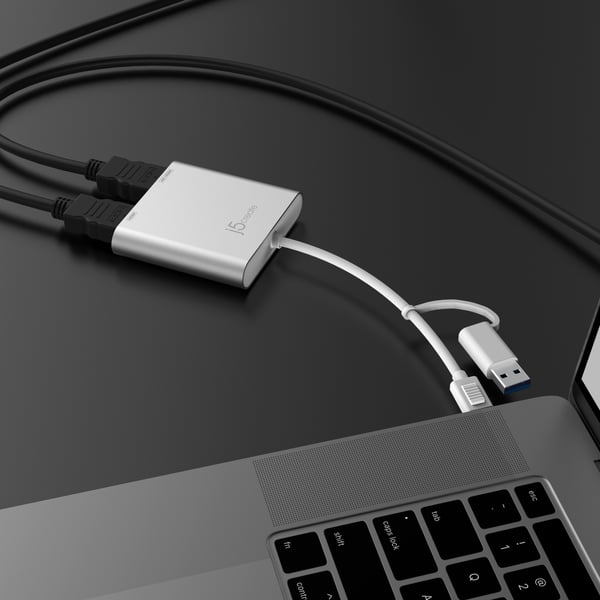 j5create JCA365-N USB-C® till dubbel HDMI™-adapter för flera skärmar