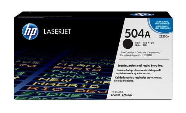 HP Original 504A LaserJet-tonerpatron, sort