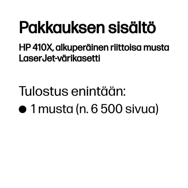 HP 410X, alkuperäinen riittoisa musta LaserJet-värikasetti