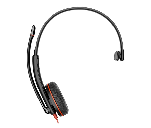 HP Poly Blackwire 3210 -USB-A-monokuulokemikrofoni + USB-C-/A-sovitin