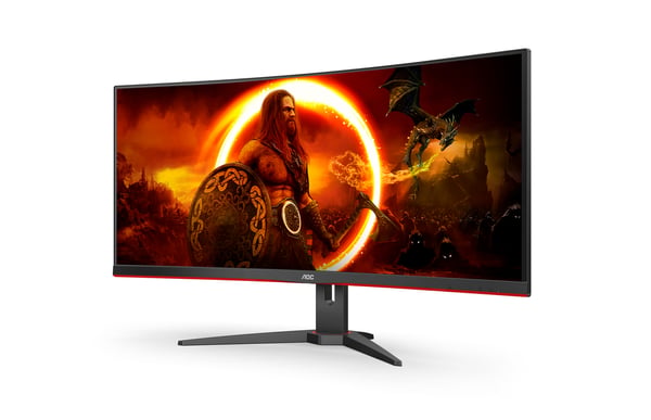 AOC G2 CU34G2XE/BK platta pc-skärmar 86,4 cm (34") 3440 x 1440 pixlar Wide Quad HD LCD Svart, Röd