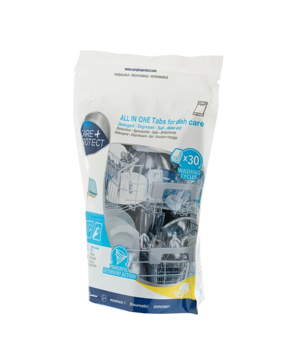 Care + Protect LDT2030 30 stk Opvaskemaskine rengøringsmiddel + rensehjælp + salt Tablet