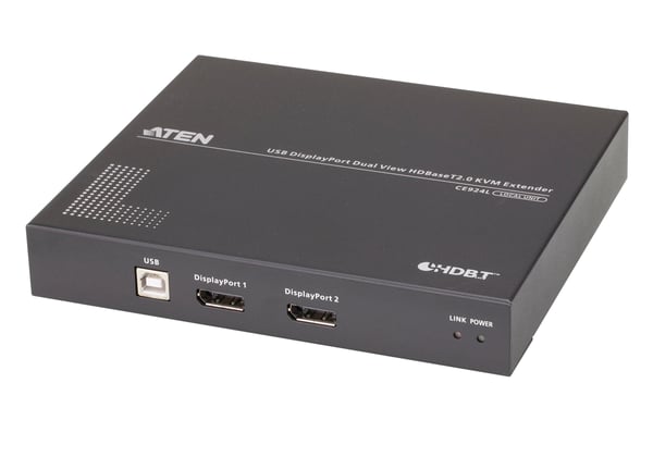 ATEN USB DisplayPort Dual View HDBaseT™ 2.0 KVM-extender (4K vid 100 m för Single View)