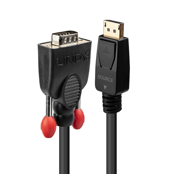 Lindy 41940 videokaapeli-adapteri 0,5 m VGA (D-Sub) DisplayPort Musta