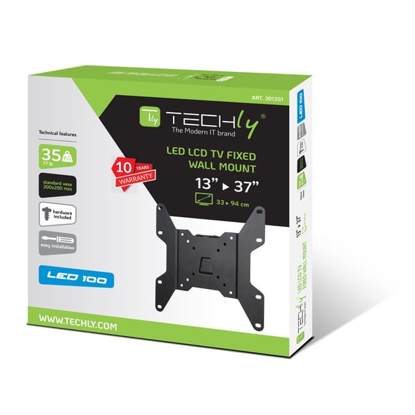 Techly ICA-LCD 114 TV-kiinnike 94 cm (37") Musta