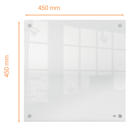 Nobo transparent akryl mini whiteboard vægmonteret 450x450mm