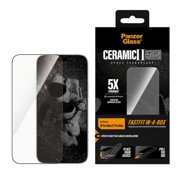 PanzerGlass ® Ceramic Screen Protector iPhone 2026 Pro Max | 17 Pro Max w. FASTFIT IN-A-BOX Genomskinligt skärmskydd 1 styck