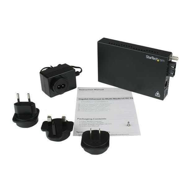 StarTech.com ET91000SC2 netværksomformer til medie 2000 Mbit/s 850 nm Multitilstand Sort