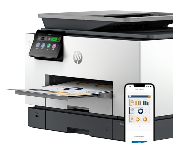 HP OfficeJet Pro 9130b Trådløst All-in-One Farve Printer, Tosidet print; Kopimaskine, scanner