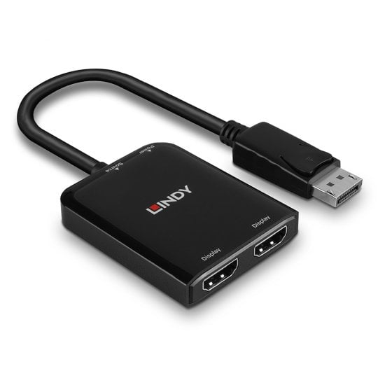 Lindy 38433 videokaapeli-adapteri DisplayPort 2 x HDMI
