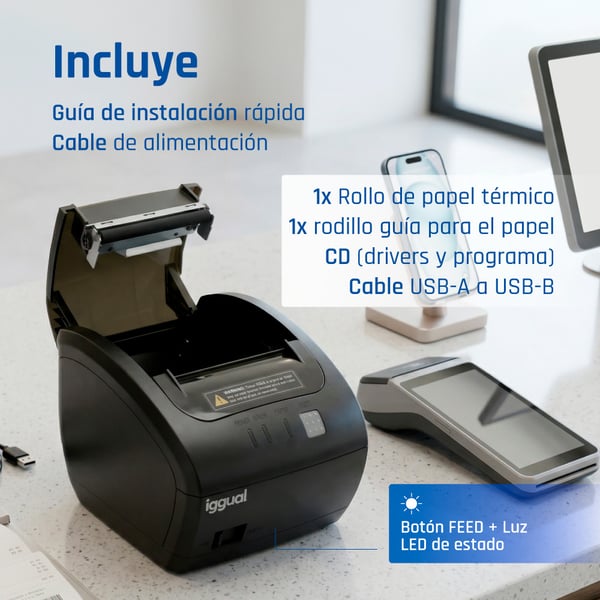 iggual TP7001-1S 203 x 203 DPI Langallinen Lämpösiirto Maksupäätetulostin