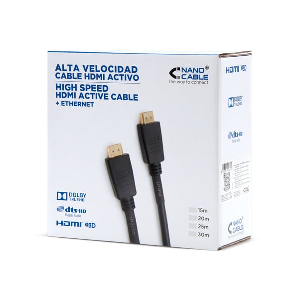 Nanocable 10.15.1830 HDMI-kaapeli 30 m HDMI-tyyppi A (vakio) Musta