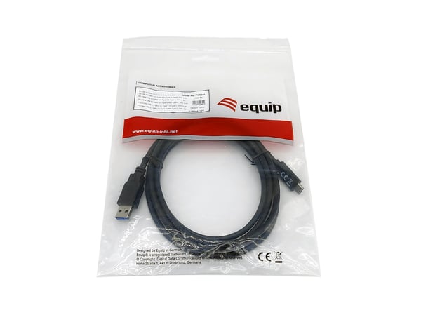 Equip 128344 USB-kablar USB 3.2 Gen 1 (3.1 Gen 1) 2 m USB A USB C 5 Gbit/s Svart