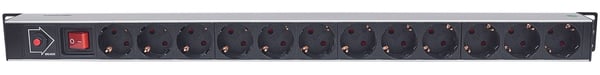 Intellinet 714044 strømforsyningsenhed (PDU) 12 AC stikkontakt(er) 1U Sort