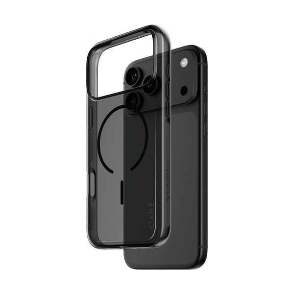 PanzerGlass CARE™ by ® Smokey Case w. Black MagSafe iPhone 2026 Pro Max | 17 Pro Max mobiltelefonfodral Mobilskal Transparent