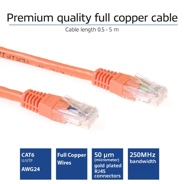 ACT IB1510 netværkskabel Orange 10 m Cat6