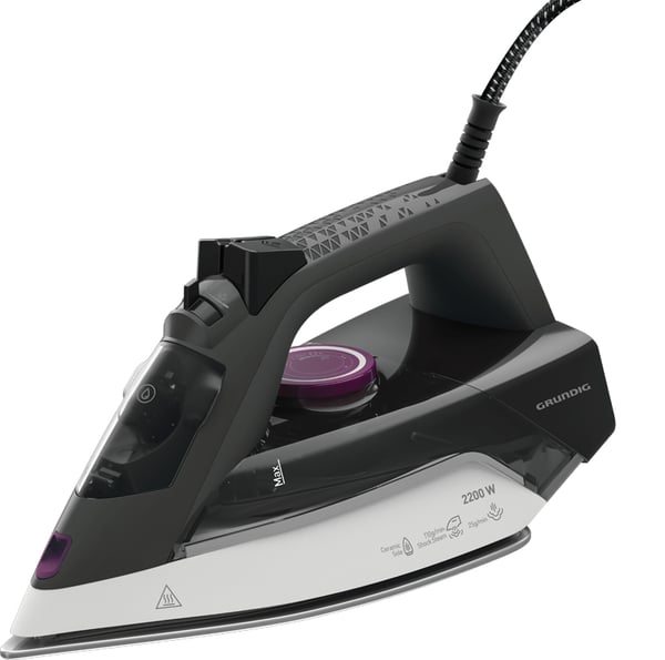 Grundig SI 4850 Ångstrykjärn Keramisk stryksula 2200 W Grå, Violett, Vit