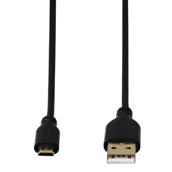 Hama 0.75m, USB2.0-A/USB2.0 Micro-B USB-kabel 0,75 m USB A Micro-USB B 0,48 Gbit/sek. Sort