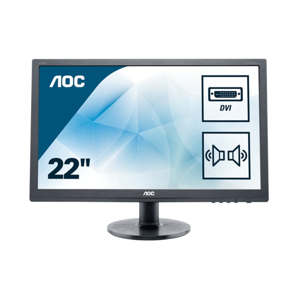AOC E2260SWDA platta pc-skärmar 54,6 cm (21.5") 1920 x 1080 pixlar Full HD Svart