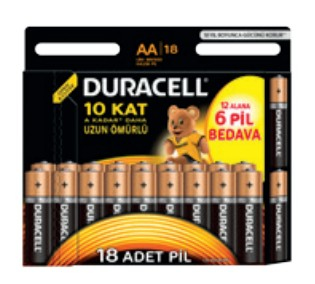 Duracell AA, 18 Engangsbatteri Alkaline