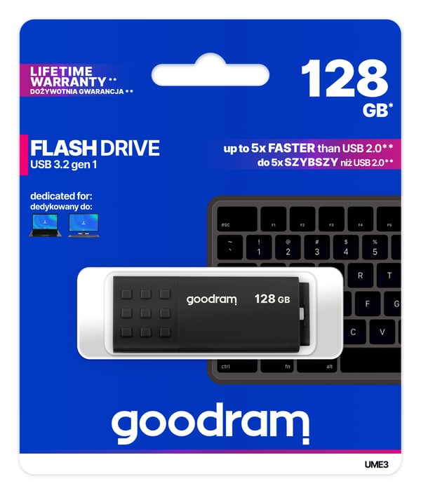 Goodram UME3 USB-sticka 128 GB USB Type-A 3.2 Gen 1 (3.1 Gen 1) Svart