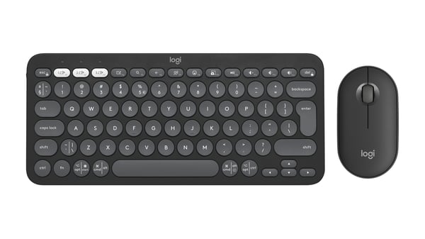 Logitech Pebble 2 Combo tangentbord Mus inkluderad Universal Trådlös RF + Bluetooth QWERTY Amerikanskt internationellt grafit