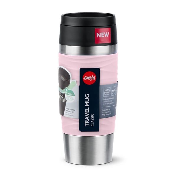 EMSA Travel Mug Waves 36 ml Vaaleanpunainen, Ruostumaton teräs