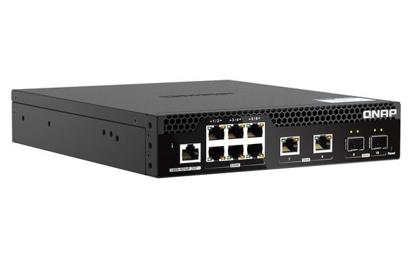 QNAP QSW-M2106R-2S2T nätverksswitchar hanterad L2 10G Ethernet (100/1000/10000) 1U Svart