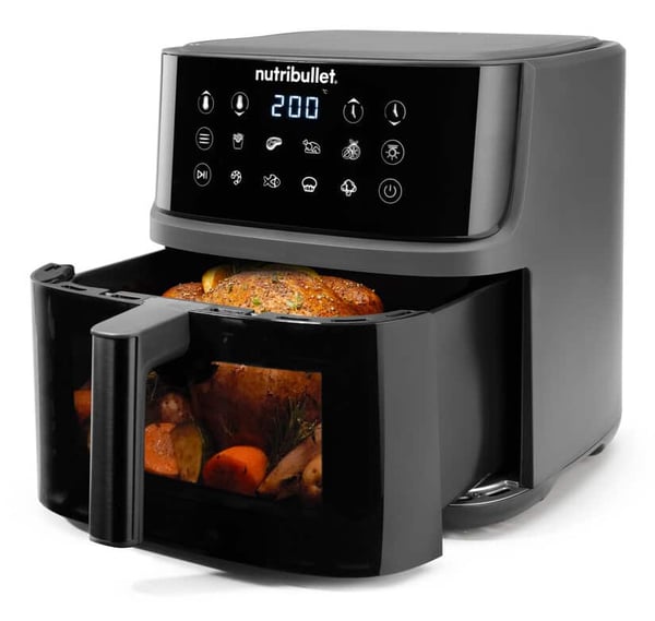 NutriBullet CrispLite Vision Yksi 8 L Erillinen 2000 W Kuumakiertoilmakypsennin Musta