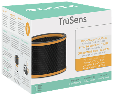 Leitz Erstatningskulfilter til TruSens Z-2000/Z-2500 lugt og VOC filter, 1 pakke