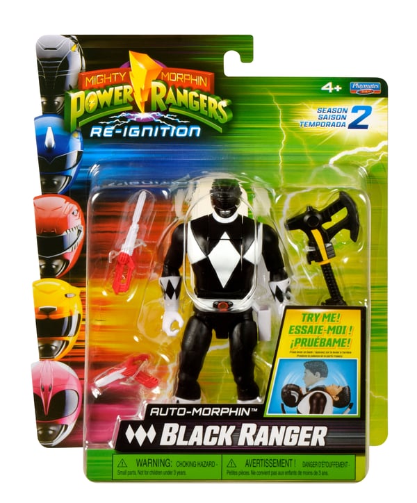 Power Rangers Auto-Morphin Actionfigure Black Ranger